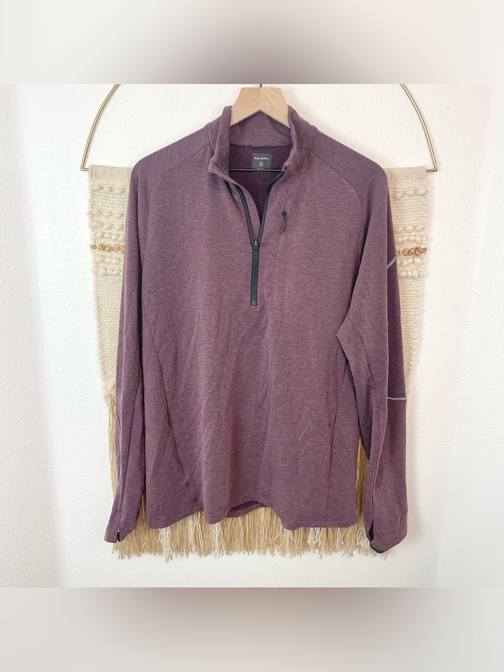 Hill City Men's Half-Zip Performance Sweater Plum L